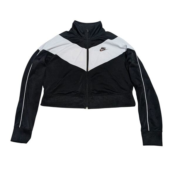 Black & White Nike Women's Windrunner Crop Jacket Size L - Picture 1 of 6